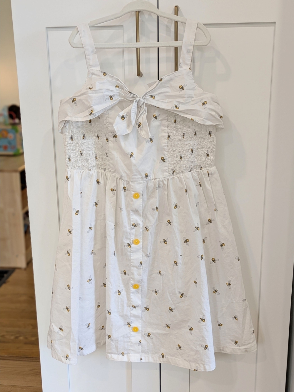 American Girl Blaire Wilson - White Sundress with Bee Print and Yellow Buttons